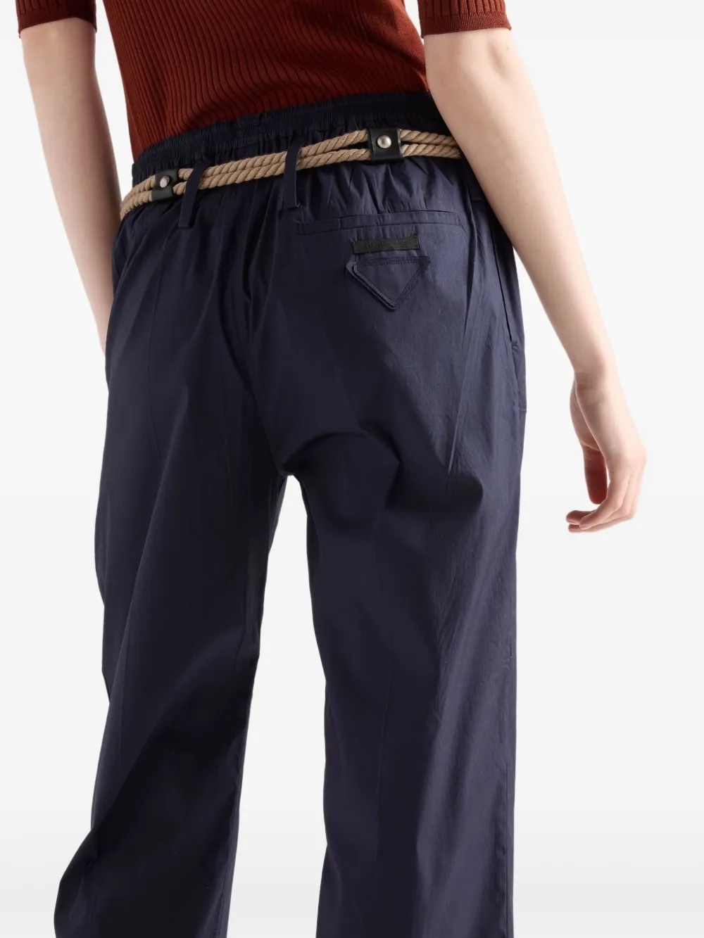 Prada 2025 Navy Blue Poplin Pants Sz 42 US 6